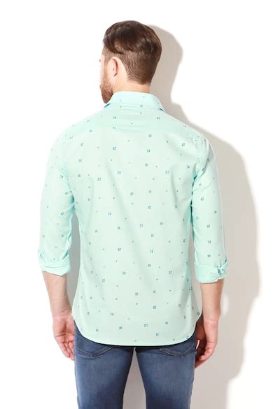 Buy Men Green Print Full Sleeves Leisure Sport Shirt Online - 176175 ...