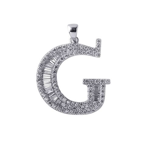 Alphabet G 925 Sterling Silver Pendant ~ CaratCafe