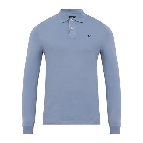Buy Hackett London Men Blue Logo Embroidered Solid Polo for Men Online ...