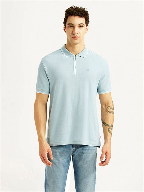 Men's Solid Light Blue Slim Fit Polo T-shirt – Levis India Store