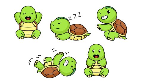 Cute Baby Turtle Cartoon Collection Graphic by guavanaboy · Creative ...