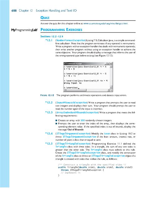 Introduction to Java Programming Notes - 488 Chapter 12 Exception ...