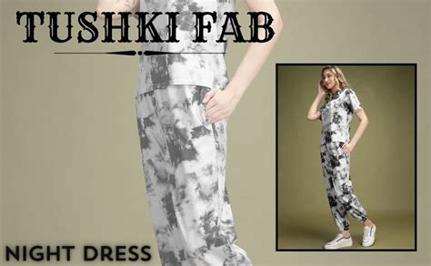 Buy TUSHKI FAB Women's Cotton Lycra Tie-Dye Night Suit Set Night Dress ...