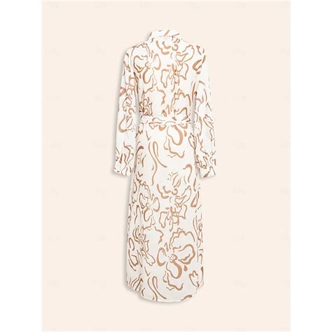 Women's Shirt Dress Maxi Dress Blue Green Beige Sleeveless Curve Pocket ...