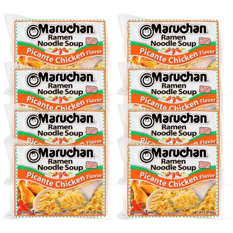 Amazon.com : Maruchan Picante Chicken Ramen Noodle Soup (8 pack) with ...