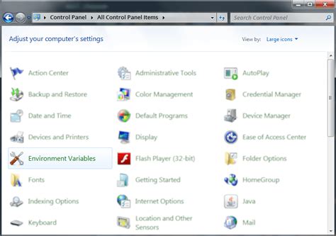 Image result for Environment Variable Control Panel