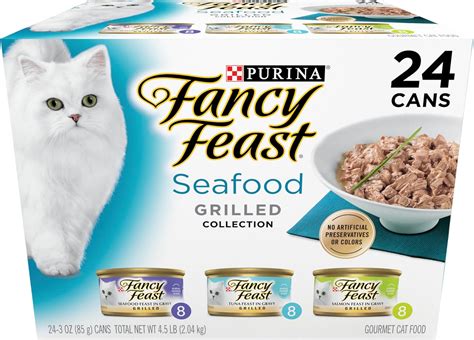 Fancy Feast Wet Cat Food, Grilled, Seafood Feast Variety Pack, 3-Ounce ...