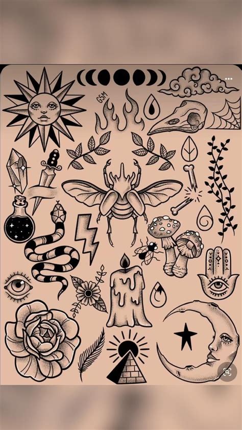 Small tattoo flash sheet – Artofit