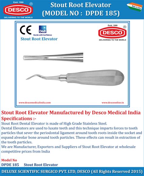 Stout Root Elevator Manufacturer, Supplier and Exporter India