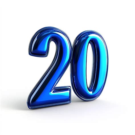 3d blue number 20 isolated on white background | Premium AI-generated image