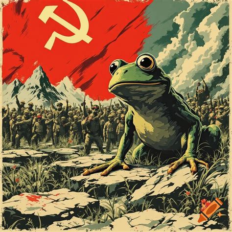 Pikachu saluting in front of a red flag with the hammer and sickle and two stars. on Craiyon