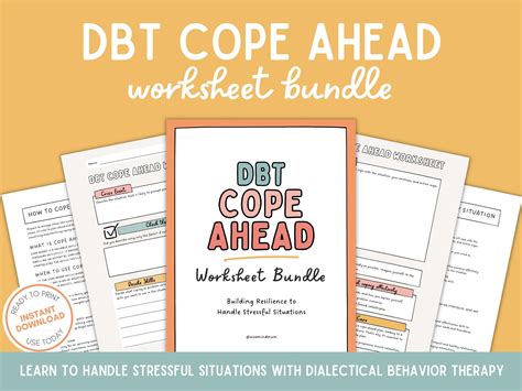 DBT Cope Ahead Skill Worksheet Bundle Instant Download Emotional ...