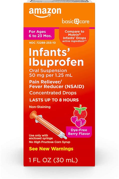 Amazon.com: Amazon Basic Care Infants’ Ibuprofen Oral Suspension, 50 mg ...