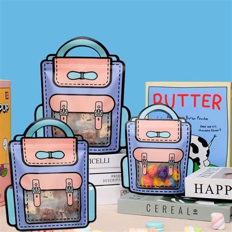 Small Backpack style Ziplock Goodie Pouches With Handle For Gifting, R ...