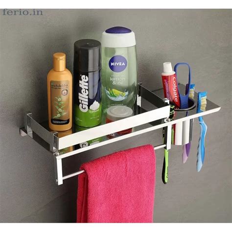 15 x 6 Inches Stainless Steel 3 In 1 Bathroom Rack
