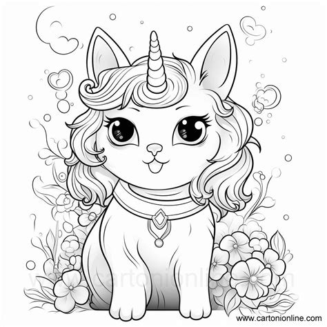 Baby Unicorn Cat Coloring Page