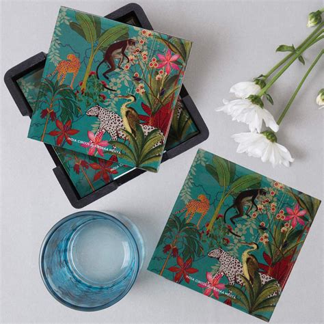 Buy INDIA CIRCUS Animal Kingdom 6-Pc Table Coaster with Stand from ...