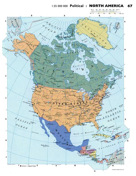 Maps of North America and North American countries | Political maps, Administrative and Road ...