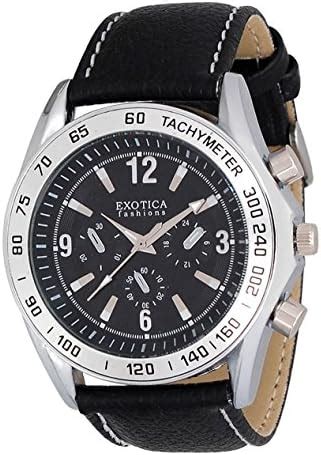 Exotica Fashions Stainless Steel Quartz Analogue Black Dial Women's ...