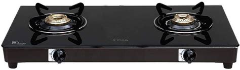 Elica Vetro Glass Top 2 Burner Gas Stove (662 CT VETRO BLK) Glass ...