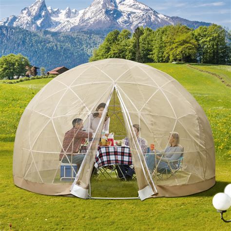 Buy VEVOR Garden Dome with PVC Cover and Mesh Cover - Geodesic Dome ...