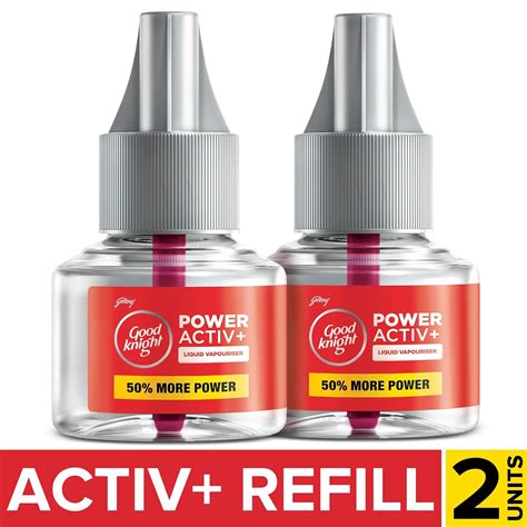 Good Knight Power Active + Cartridge Refill - 45Ml (Pack Of 2), Liquid ...