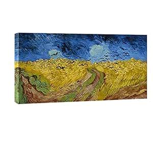 Wieco Art - Wheatfield with Crows Large Modern Framed Giclee Canvas ...