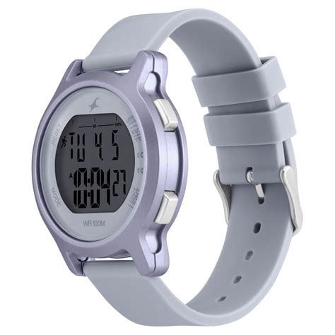 Buy Online Fastrack Street Line Digital Dial Purple Silicone Strap ...