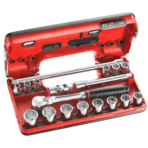 JL.DBOX1PB Facom | Facom 3/8 in Hexagon Hexagon Socket Set Chrome ...