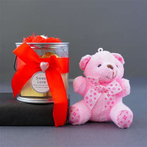 Send Temptation Chocolate with Teddy Key Chain Anniversary Gift for ...
