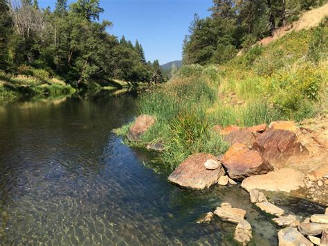 Looking downstream along the Feather River.- Feather River Hot Springs ...