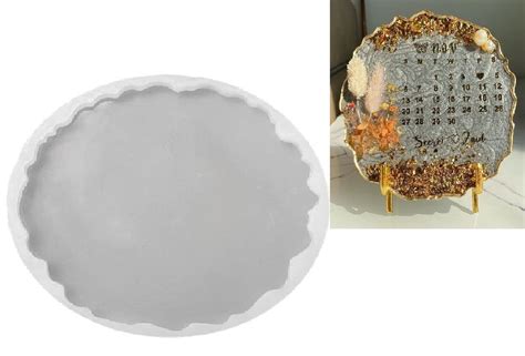 BRIGHTAIL INFRA Silicone Resin Tray Mold,8 inch 6mm Deep Zigzag Round ...