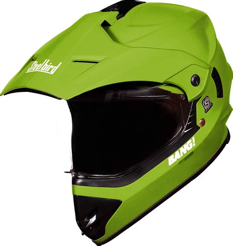 Steelbird SBH-13 Bang (SV) Motocross Helmet Green, Size: M(55-56 cm ...