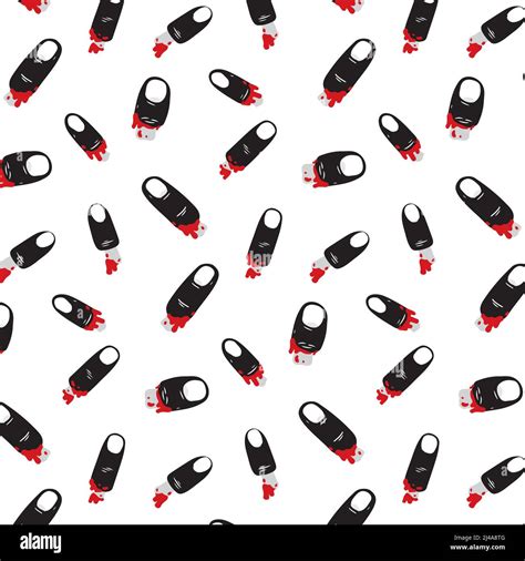 Hand drawn vector illustration of torn off black finger with blood ...