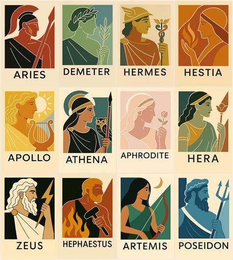 Greek Gods Digital Art Set – 12 Printable Wall Art & Phone Wallpapers | Olympian Mythology ...