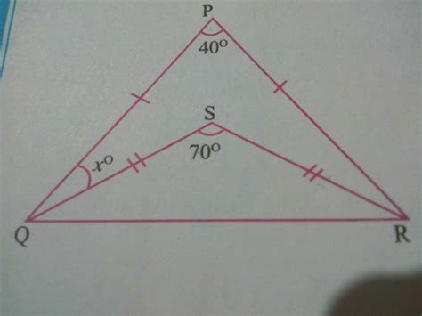 triangle PQR and triangle SQR are isosceles triangle . find x° - Brainly.in