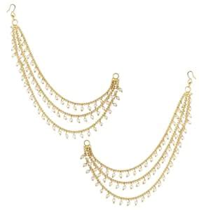 Shining Diva Fashion Latest Stylish Fancy Bahubali Pearl Ear Chain ...
