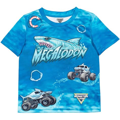 Monster Jam Megalodon Monster Truck Short Sleeve T-Shirt for Big Boys ...