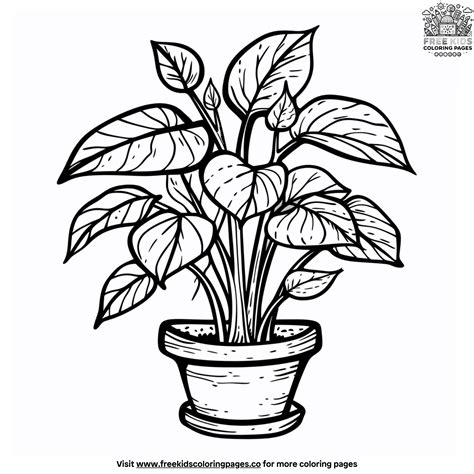 Small Potted Plant Coloring Pages For Kids