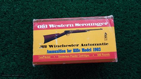 FULL BRICK OF OLD WESTERN SCROUNGER 22 WINCHESTER AUTOMATIC CARTRIDGES