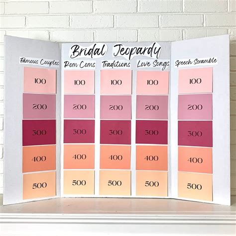 Bridal Jeopardy Printable Game File - Etsy | Bridal jeopardy, Bridal ...
