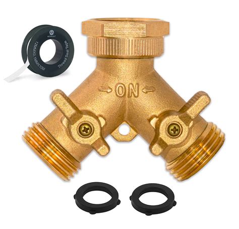 Buy Morvat Heavy Duty Brass 2 way Y Splitter Garden Hose Hexagonal ...