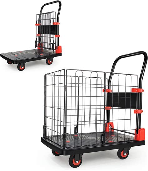 Buy Uholan Platform Trucks Folding Hand Truck Cage Cart Carrying Weight ...