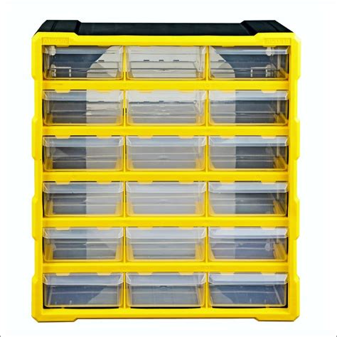 Alkon (ACO18) Component Organiser with 18 Drawers Small Parts Storage ...