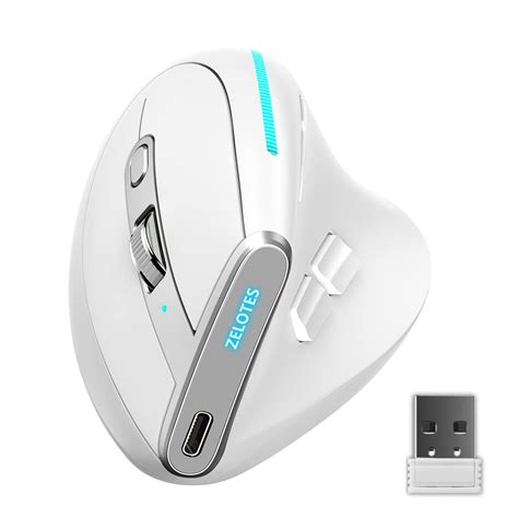 Tkmars Ergonomic Vertical Mouse Wireless With Control Bar Rechargeable ...