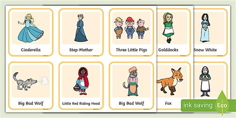 Good and Bad Characters Matching Cards