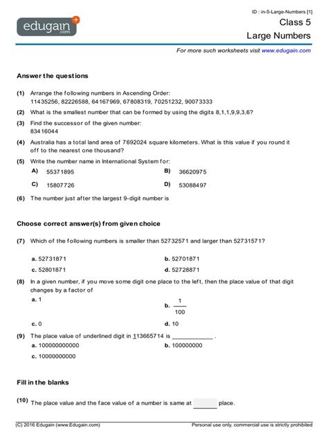 Image result for Large Numbers Class 5 Notes