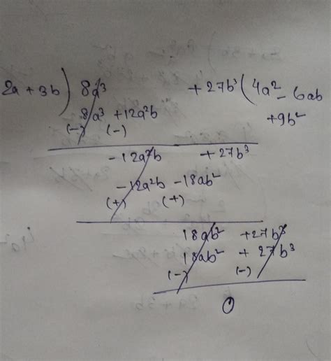 divide. 8a cube +27b cube by 2a+3b - Brainly.in