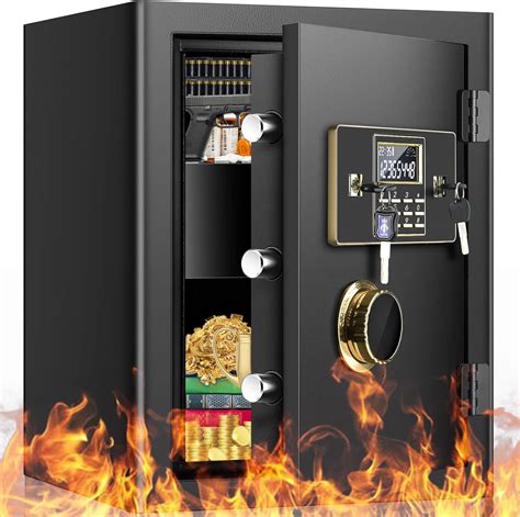 RXUJYC 2.3 Cub Home Safe, Fireproof & Waterproof, Black Steel ...