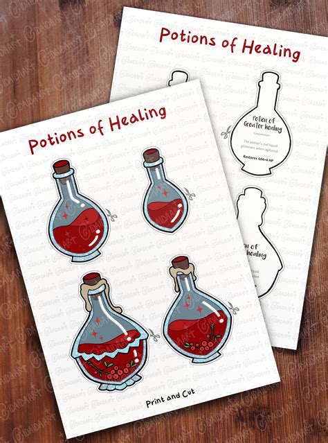 Dnd POTION of HEALING, Dungeons and Dragons, Ttrpg, Dnd Handout, Dnd ...